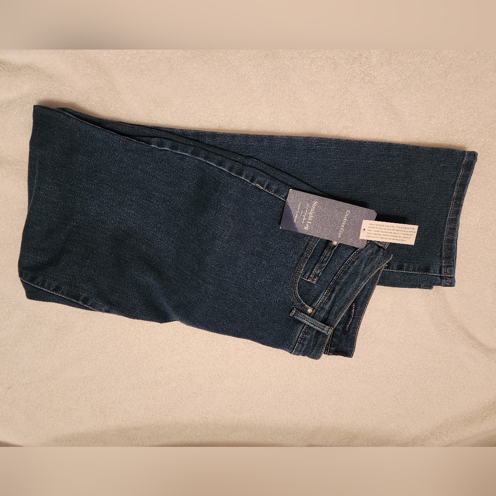 Straight leg blue jeans